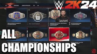 WWE 2K24 - All Single & Tag Team Championship Titles *Updated*