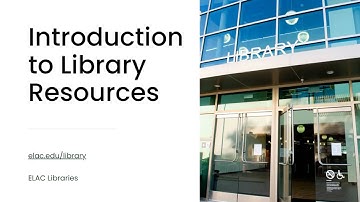Introduction to Library Resources