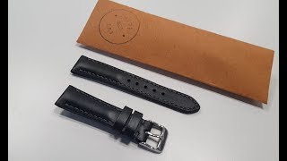 Handmade Black Pull Up Cowhide Leather watch strap (lined with Full Grain matte Black lambskin) Handmade Black Pull Up Cowhide Leather watch strap (lined with Full Grain matte Black lambskin)