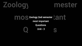 🔥 Zoology Unit 3 Top 10 Most Important Questions | Developmental Biology | B.Sc 2nd Semester #shorts