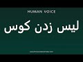 How To Pronounce لیس زدن کوس 