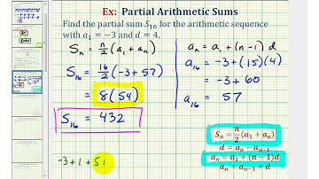 Ex 1: Find the Partial Sum of an Arithmetic Series