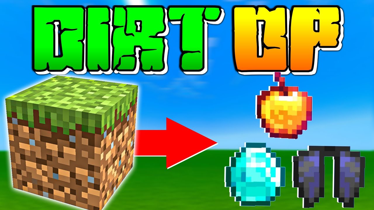 Minecraft But DIRT GIVES OP ITEMS 😱😱😱 - YouTube