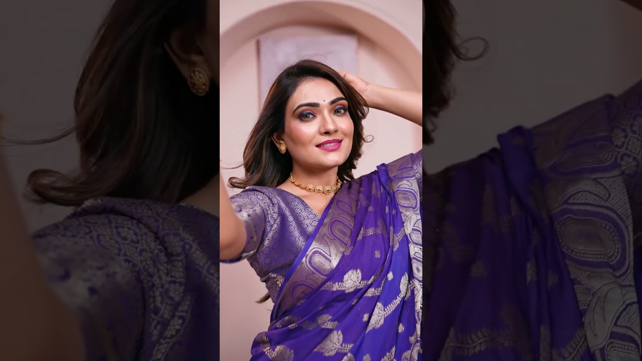Blue Soft Georgette Banarasi Silk Saree