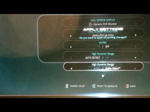 Working Dolby Vision PC Settings LG OLED TV Mass Effect Andromeda