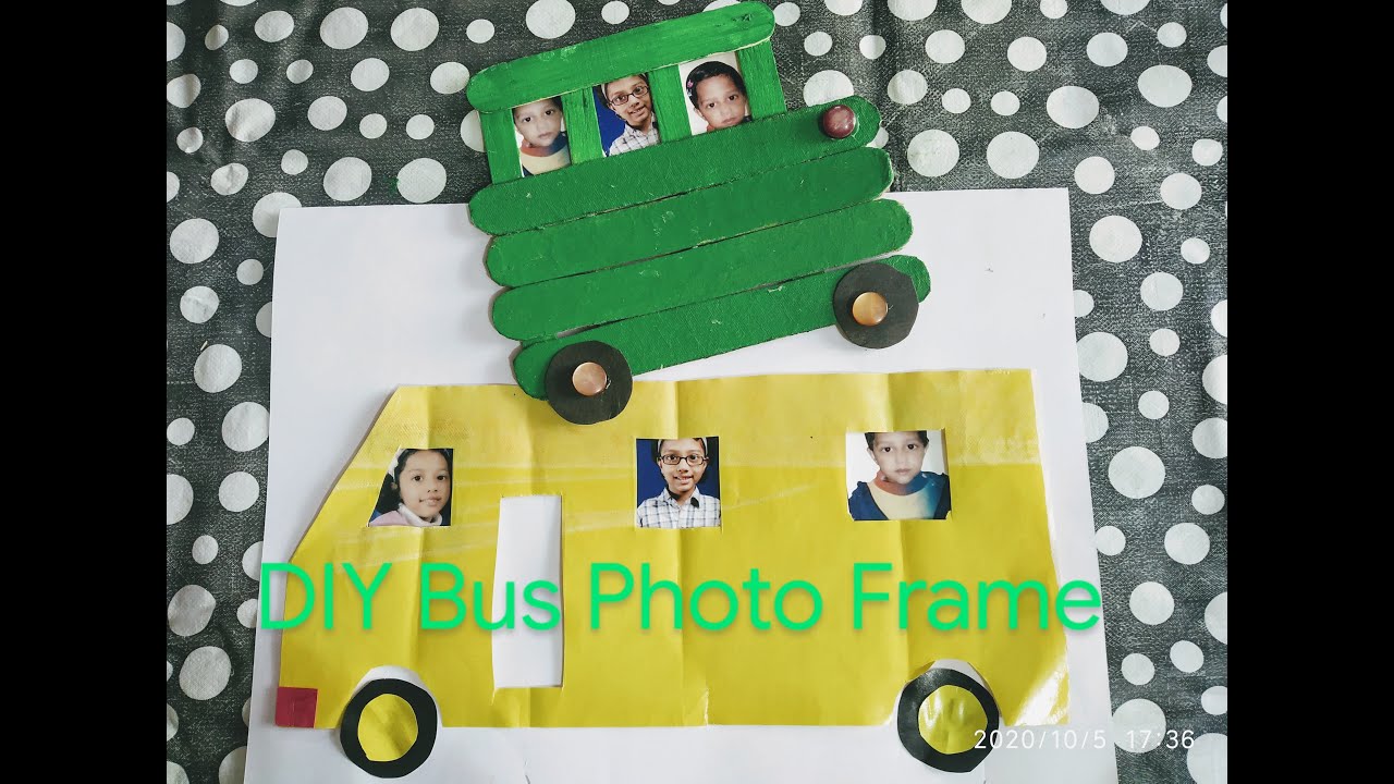 DIY Bus Photo Frame using Ice Cream sticks/Popsicle Sticks craft/EVS ...