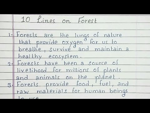 Write 10 lines on Forest | English