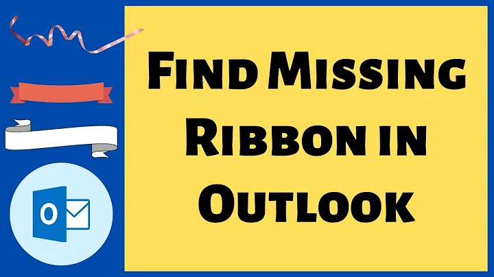 Ribbon/Toolbar Missing in Outlook 365 - How to get it back