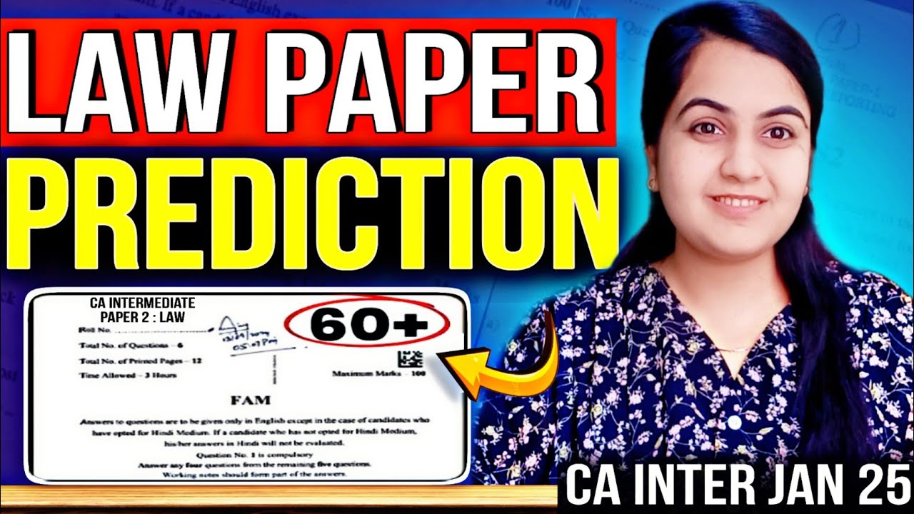 CA Inter Law PAPER PREDICTION & 1.5 Day Strategy For Jan 25 Exams 🔥ABC ...