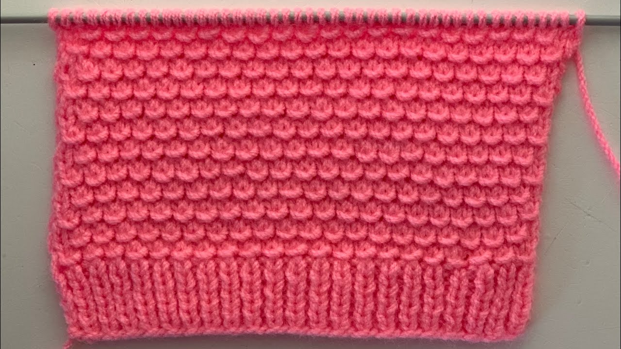 4 Rows Repeat Knitting Design/ knitting Stitch Pattern For Beginners