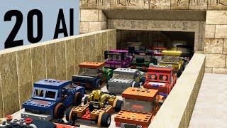 20 AI lego cars try to stay alive