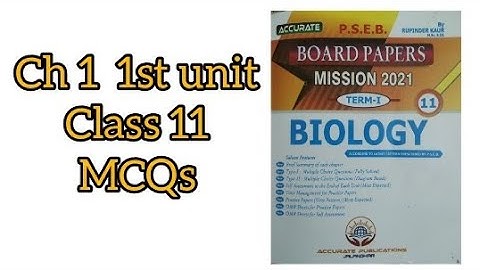 chapter 1 unit 1 biology class 11 | mcqs from accurate book #pseb #psebboardexam #term1