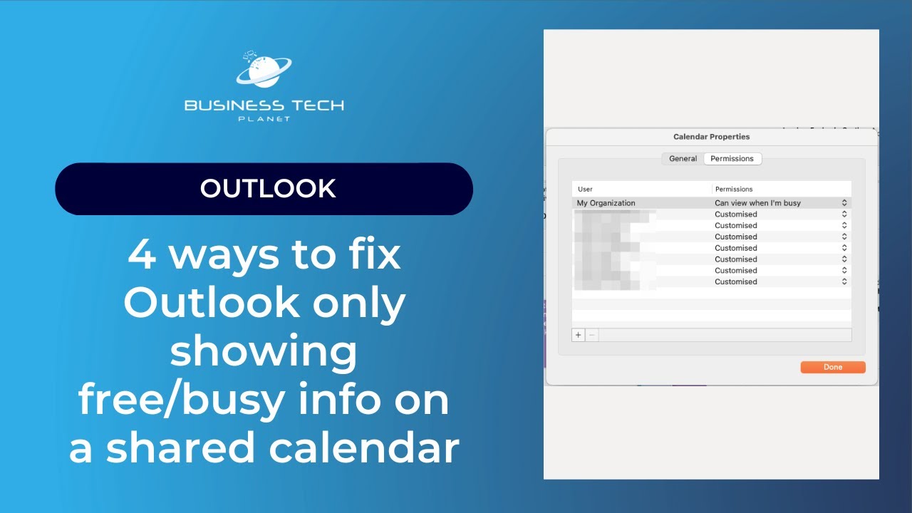 4 ways to fix Outlook only showing free/busy info on a shared calendar