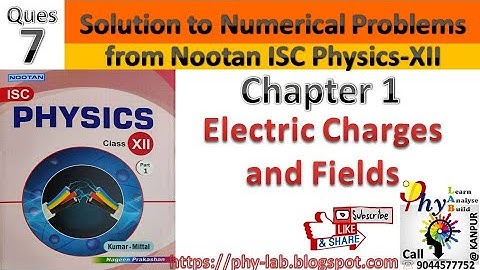 Q.7 Chapter 1 : Electric Charges and Fields | Solution to numerical problem from Nootan ISC Physics