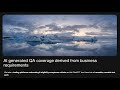 Generative AI for QA test coverage