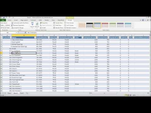 Connecting SQL Tables and data in Excel spreadsheets