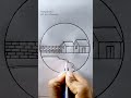Village Scenery Art In A Circle #rongdhonuartanddrawing #sketch #shorts