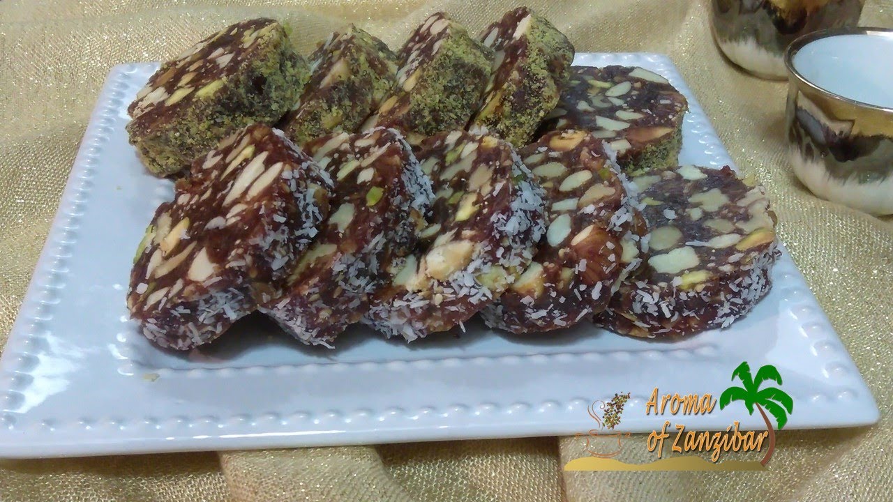 Rolled Dates With Mixed Nuts - English