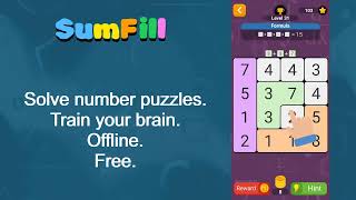 Official gameplay trailer for SumFill: Number Sum Puzzle (en) screenshot 3