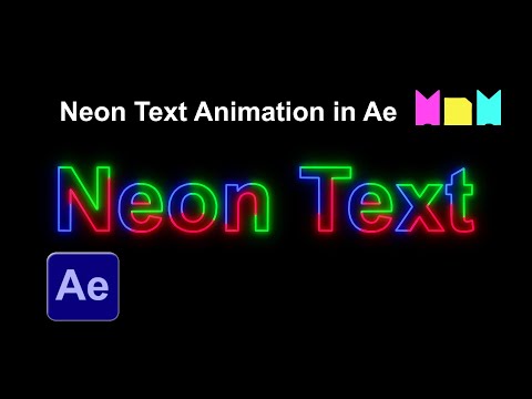 Neon Text Animation in After Effects | Vegas Effect