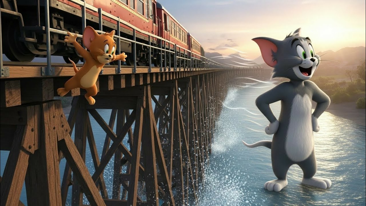 Tom On Train Tom & Jerry Train Roof Chase | Triple Trouble | Full Episode - YouTube