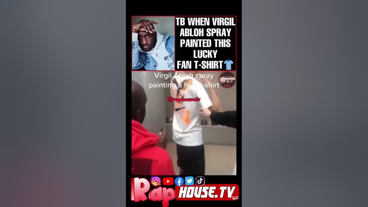 When Virgil Abloh spray painted lucky fan t-shirt 🕊🔥👕 Rip Legend 🐐 