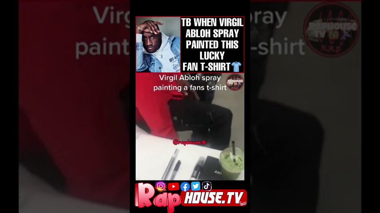 When Virgil Abloh spray painted lucky fan t-shirt 🕊🔥👕 Rip Legend 🐐 