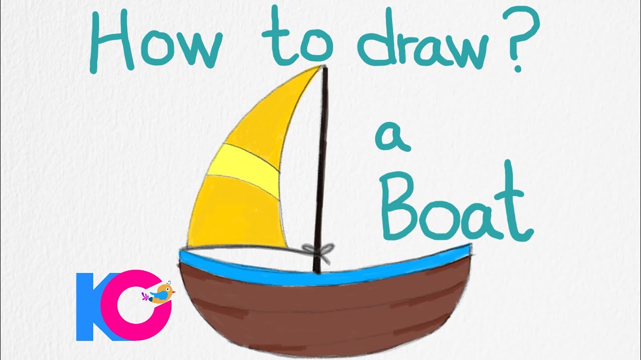 How to draw a Boat | KidsCREATiO: Learn simple drawings for Kids - YouTube