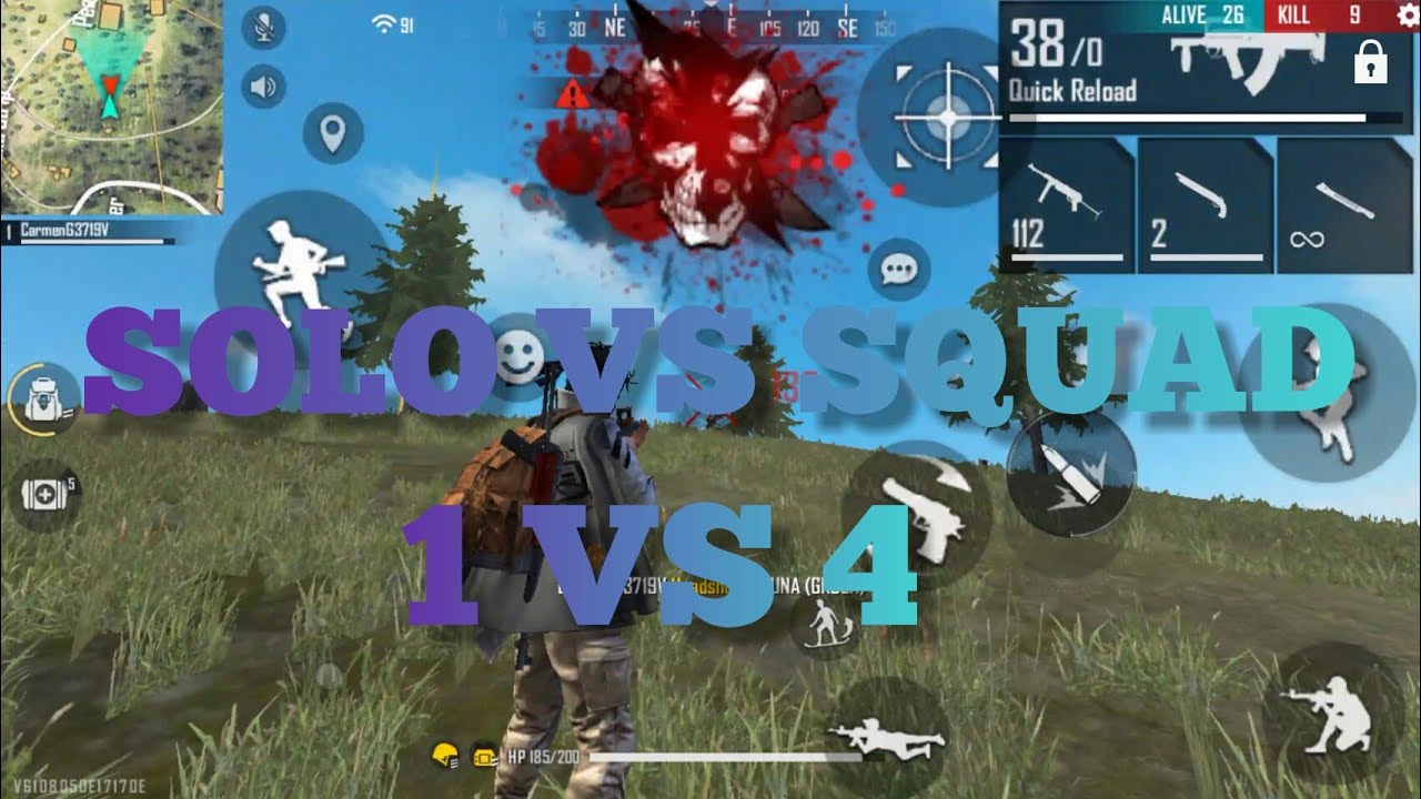 solo vs squad 1vs 4 - YouTube