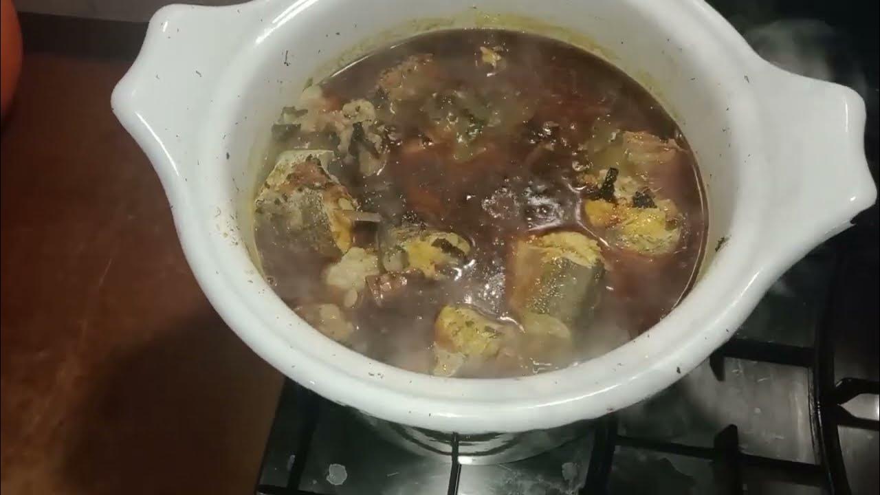 How to cook okra soup with ukpaka in a simple way YouTube
