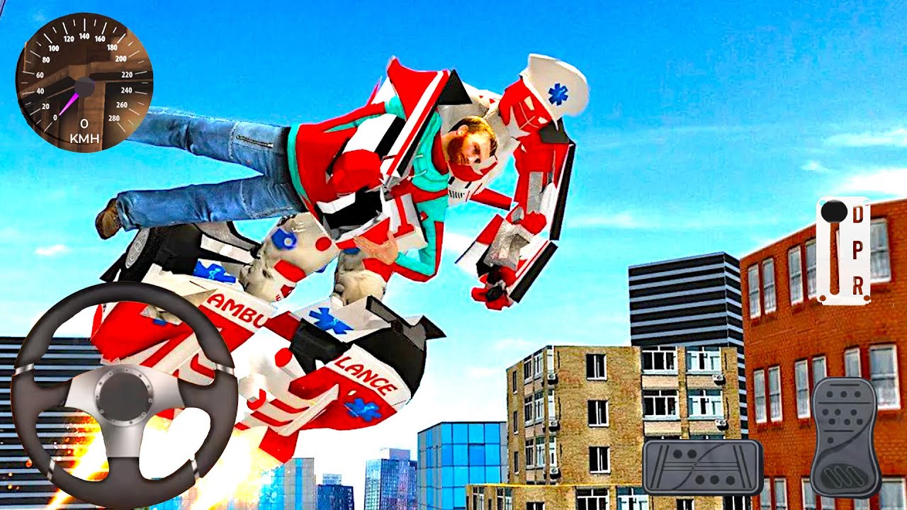 Ambulance Robot City Rescue - Transformer Van Emergency Driver - Dog Rescue - Android Gameplay