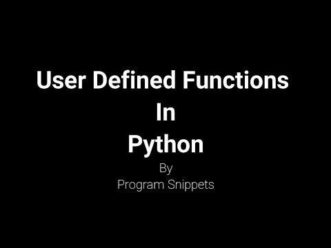 User Defined Function In Python
