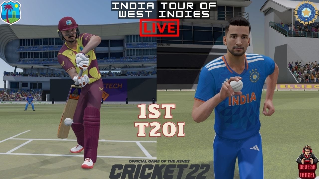 Live Cricket Match West Indies vs India 1st T20i Match Cricket 22 Live