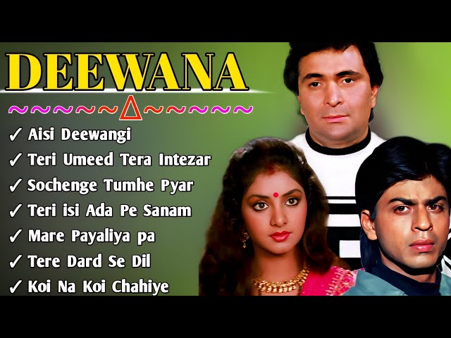 Deewana Movie All Songs ❤️ Audio Jukebox💖 Rishi Kapoor & Divya Bharti,Shahrukh Khan||Movie jukebox class=