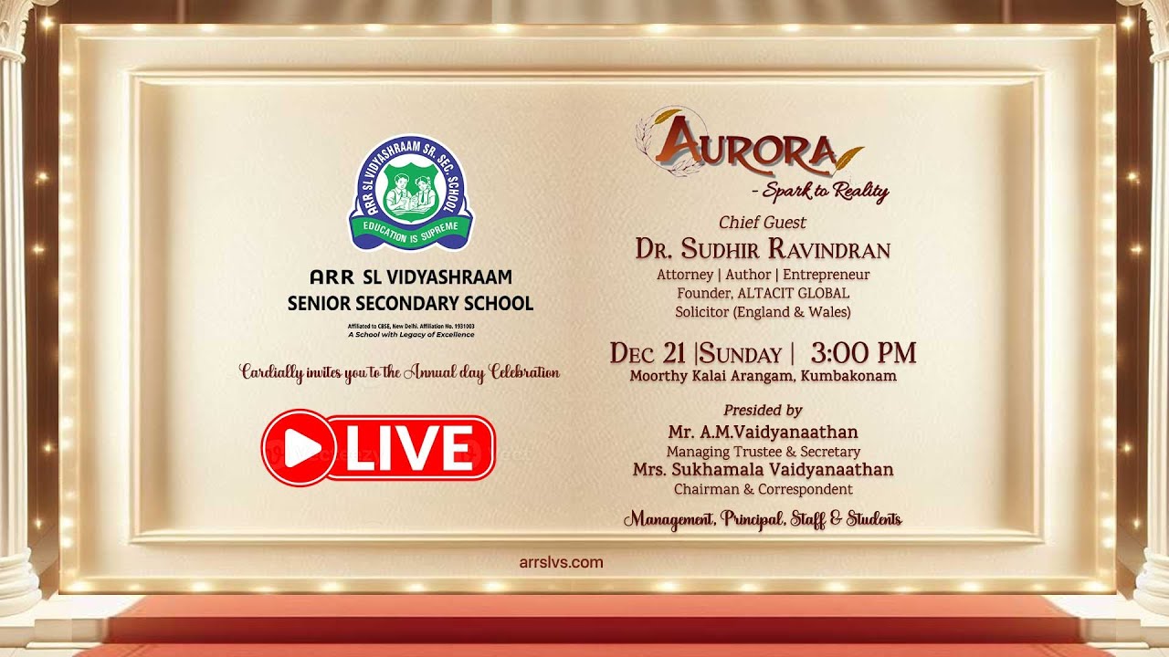 🔴 Live AURORA — Spark to Reality | ARR SLV Annual Day LIVE