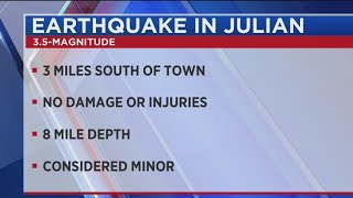 3.5 magnitude earthquake hits near Julian