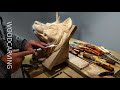 Wood carving Wolf. Резьба по дереву