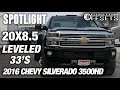 Spotlight - 2016 Chevy Silverado 3500HD Dually, 20x8.25, Leveled, and 33's