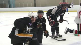 Crosby, Marchand and MacKinnon train together