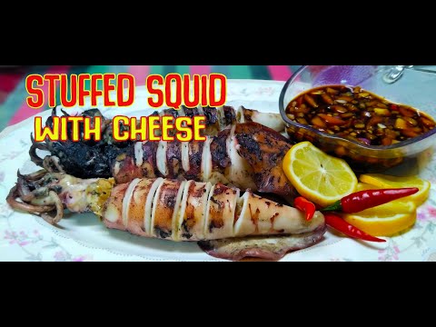 Video: Squid Stuffed Nrog Nqaij Qaib Nrog Nceb Thiab Cheese