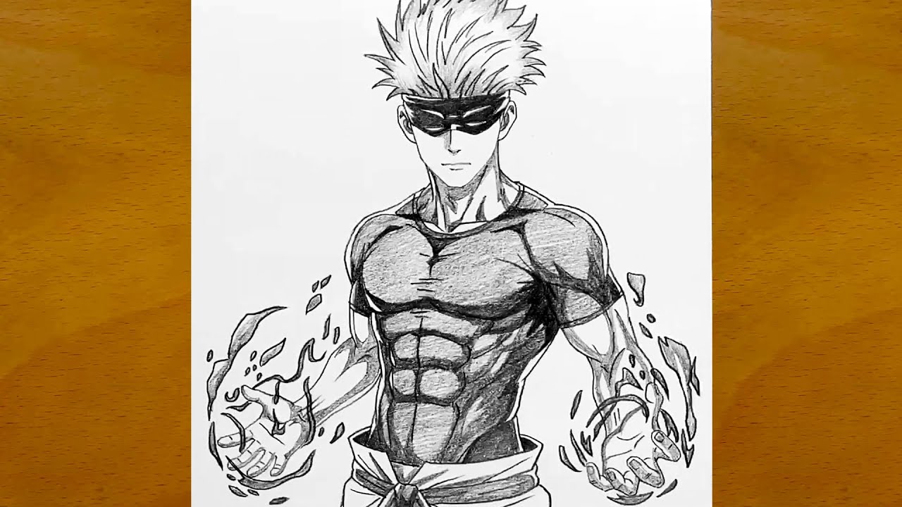 Powerful Gojo Satoru Drawing | Jujutsu Kaisen Anime Art - YouTube
