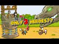 Beating Bone Dragon with 2 Heroes | Grow Castle Challenge