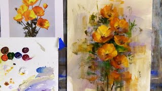 Painting Casual California Poppies  Acrylic Techniques
