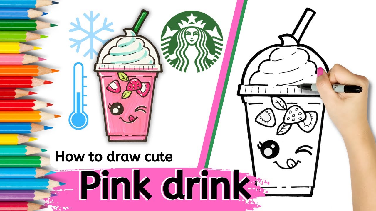 HOW TO DRAW A CUTE CUP DRINK ,STEP BY STEP ,DRAW CUTE THINGS 