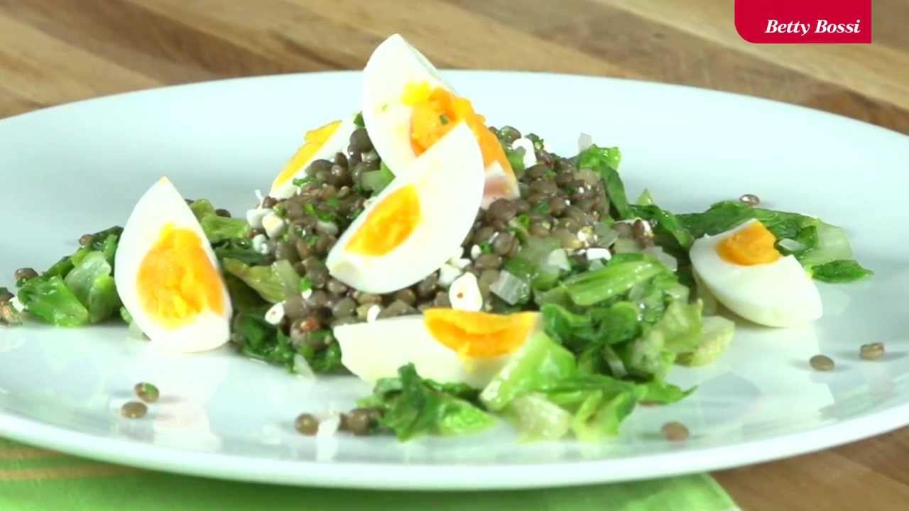 Linsensalat mit Eiern auf Lattich - Rezept von Betty Bossi - YouTube