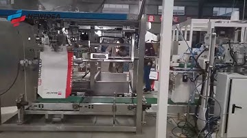 25 - 50kg animal feed Automatic packaging and robot palletizing line