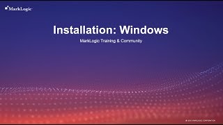 Installing MarkLogic Server on Windows Profile