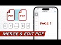 How to merge pdf into one  edit on iphone without any app