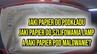 JAKI PAPIER DO PODKŁADU? A JAKI DO SZLIFOWANIA LAMP? A JAKI DO PRZYGOTOWANIA POD LAKIER?