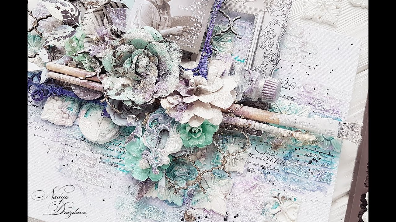 Step-by-step Tender and light mixed-media canvas